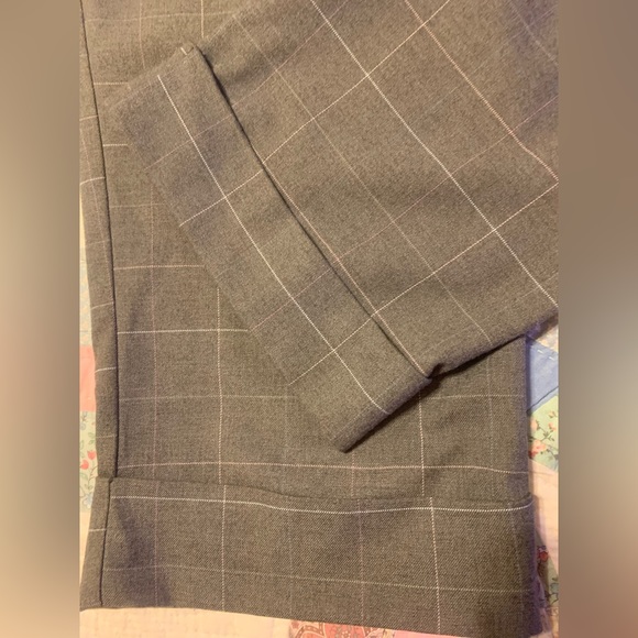 Vintage Old Navy low waist grey checked cuffed crop pant size 10 - Picture 3 of 5